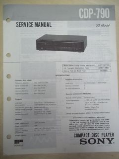 sony service repair manual cdp 790 cd player time left