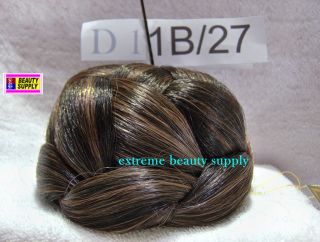 hair dome piece bun big large chignon wiglet 1B/27 black AUBURN dance 