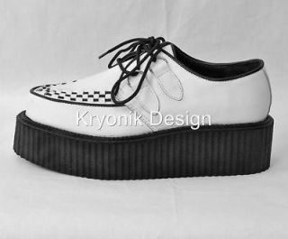Demonia Creeper 402 goth gothic punk white leather shoes creepers men 