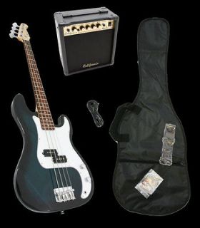 NEW Crescent BLUEBURST Electric Bass Guitar Combo+Strap+Gigbag+15w AMP 