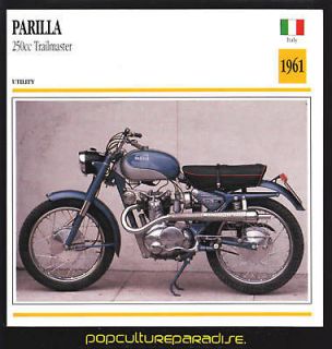 1961 parilla 250cc trailmaster atlas motorcycle card from canada time