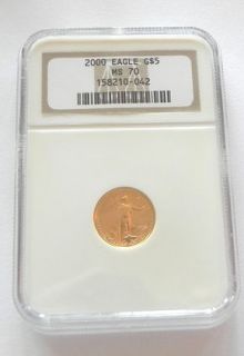 2000 UNITED STATES 5 DOLLAR GOLD EAGLE COIN MS 70