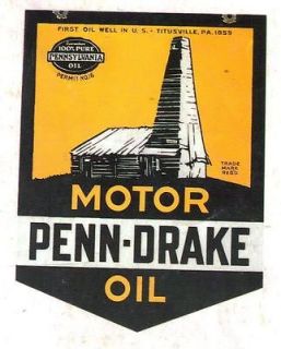 Vintage Gas Station 1930 40s Penn Drake.Motor Oil made into 4 Photo 