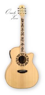luna oracle zen rosewood inlay acoustic elect ric guitar one