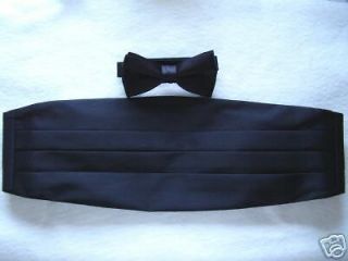 Black tuxedo cumberbun and Bow Tie Cummerbund New