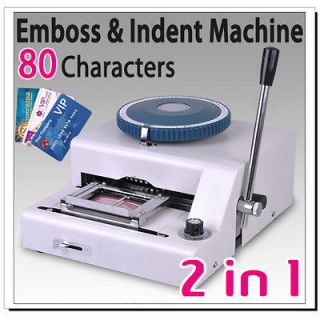 80 Letter 2In1 PVC ID Credit Card Embossing&Indenting Embosser 