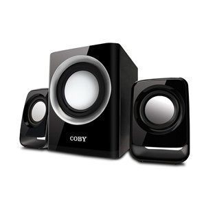 Coby 2 1 Channel Multi Media Stereo Computer Speakers Subwoofer MP3 