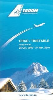 Tarom Romanian Airlines Timetable 25OCT 27MAR 2010