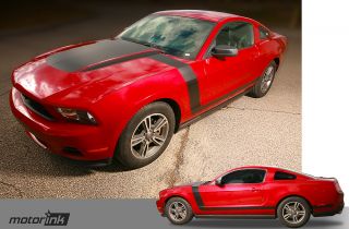 2010 and Up Ford Mustang Boss Style Hood and Side Stripe Graphics Kit 