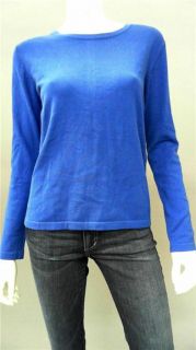 525 America Misses s Cotton Crew Neck Pullover Sweater Royal Blue 