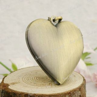 Antique Brass Heart Love Pendant Photo Locket MB488 4
