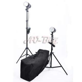 400w Photo Studio Mini Flash Kit 200w strobe+ Reflective Umbrella + 2m 