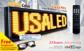 LED Signs 65x15 Amber 10mm Outdoor Programmable Scroll Message Board 