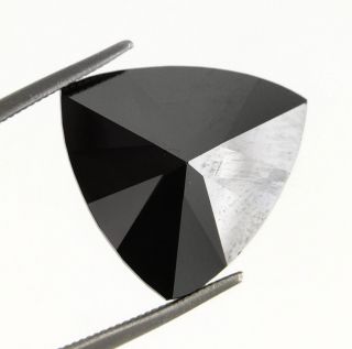 350 Cts Natural Trillion Cut Certified Black Diamond Solitaire