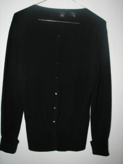  Black Cashmere Cardigan Sweater Medium