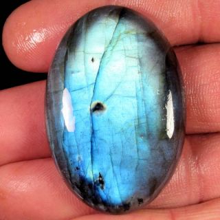 102.45Cts. MUSEUM NATURAL BLUE POWER LABRADORITE OVAL CABOCHON 
