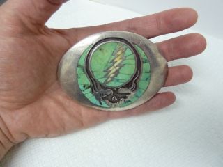 RARE Limited Sterling Silver Steal Your Face Grateful Dead Belt Buckle 