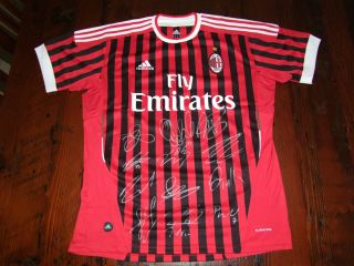 AC Milan Soccer Football Shirt Squad Signed