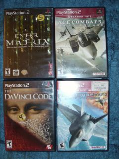PlayStation 2 PS2 Lot of 4 Games DaVinci Code/Ace Combat 4&5/Enter 