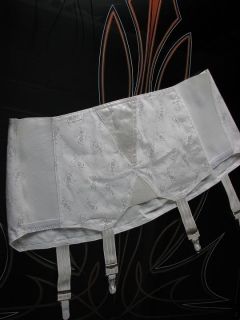1960s Vintage White Brocade & Satin Girdle Bottom~Garters~Pin up Girl 
