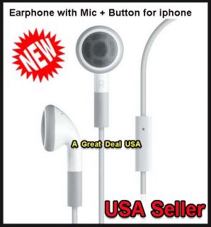 Earphone Headphone with Mic & Button for iPhone 3G 3GS 4 4S 5