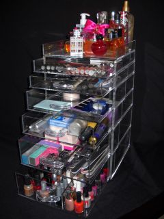 Clear Kardashian Makeup Organizer with 3 7 Drawers Acrylic Cube