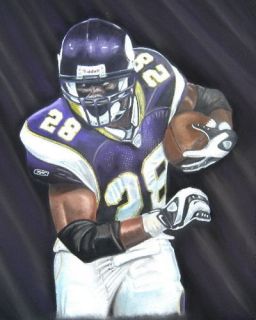 Adrian Peterson Lithograph Poster in Vikings Jersey C