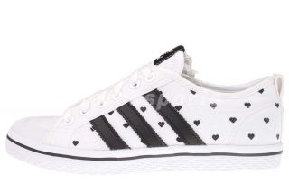 Adidas Honey Low Stripes w White Black Heart Womens Casual Shoes 