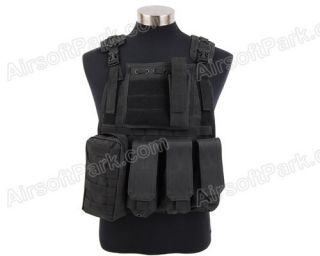 Airsoft Tactical MOLLE Plate Carrier Vest Black