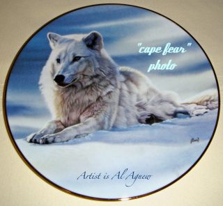 Al Agnew Year of Wolf Solitude White Wolf Plate BX COA