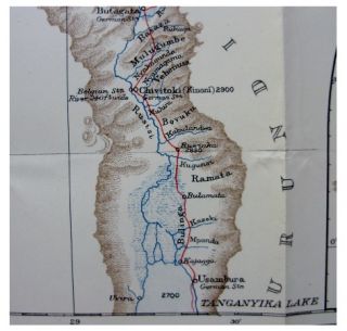 1901 Moore Lake Tanganyika Ruwenzori Albert Nyanza Kivu Color Map 1 