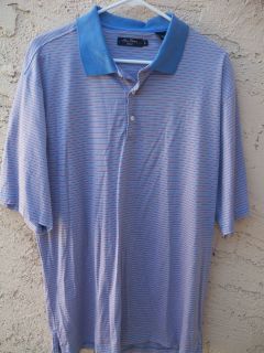 New Alan Flusser Striped Polo Shirt Size L