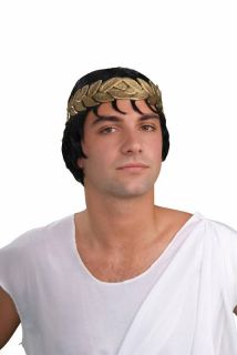 caesar wig laurel wreath set headband greek mens roman costume 