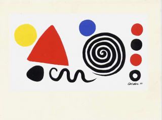 Alexander Calder Abstraction 1966 Silk Screen Card