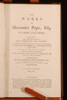 scarce set of The Works of Alexander Pope edited by William Lisle 