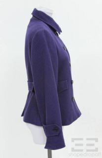 AKRIS Punto Purple Ribbed Cotton Double Breasted Button Front Jacket 