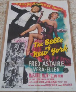 The Belle of New York Movie Poster 1 Sheet 1952 Original Folded 27x41 