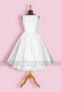 W543 Aline BATEAU Neckline Tea Length Wedding Dress Size 14 or Custom 