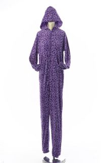 purple leopard print adult onesie all in one jumpsuit 84120