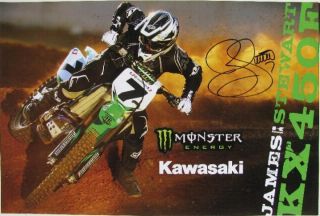 James Stewart Signed Poster Supercross SX MX Kawasaki