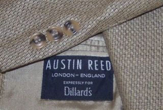 44R Austin Reed Black Brown Silk Wool Tweed Sport Coat Suit Blazer 