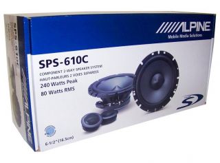 Alpine SPS 610C 6 5 480 Watts 2 Way Component Car Audio Speaker 