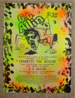 ALLIN Rare Original Concert Poster 9 30 Club DC