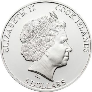 Cook Islands 2012 5$ 20g Amerigo Vespucci 500th Anniversa Silver Coin 