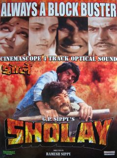 Sholay Amitabh Bachchan Dharmendra Bollywood Movie Poster 26X36 