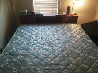 Queen Size Mattress and Box Spring with Bedframe and Headrest with 
