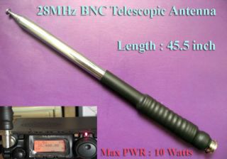 28MHz Ham Amateur Radio 10 Meter Band HF BNC QRP Telescopic Antenna 
