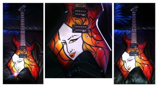 Hand Painted Airbrushed Amy Winehouse B C Rich Warlock Electric Guitar 