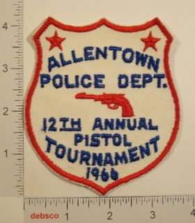 1966 Allentown Police Dept Pistol Tournament Patch