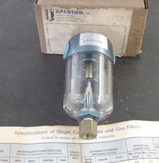 Balston Compressed Air and Gas Filter Type 92 Clear New